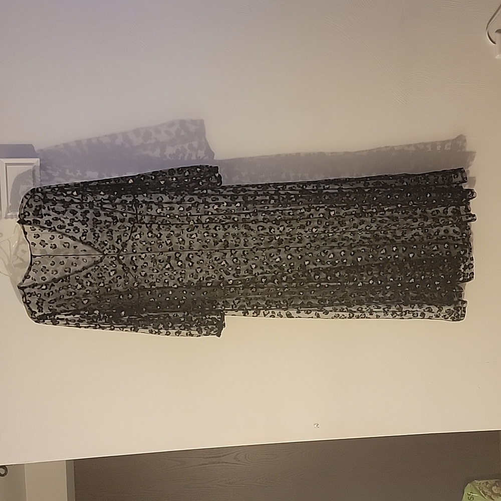 SHEER LEOPARD PRINT DRESS